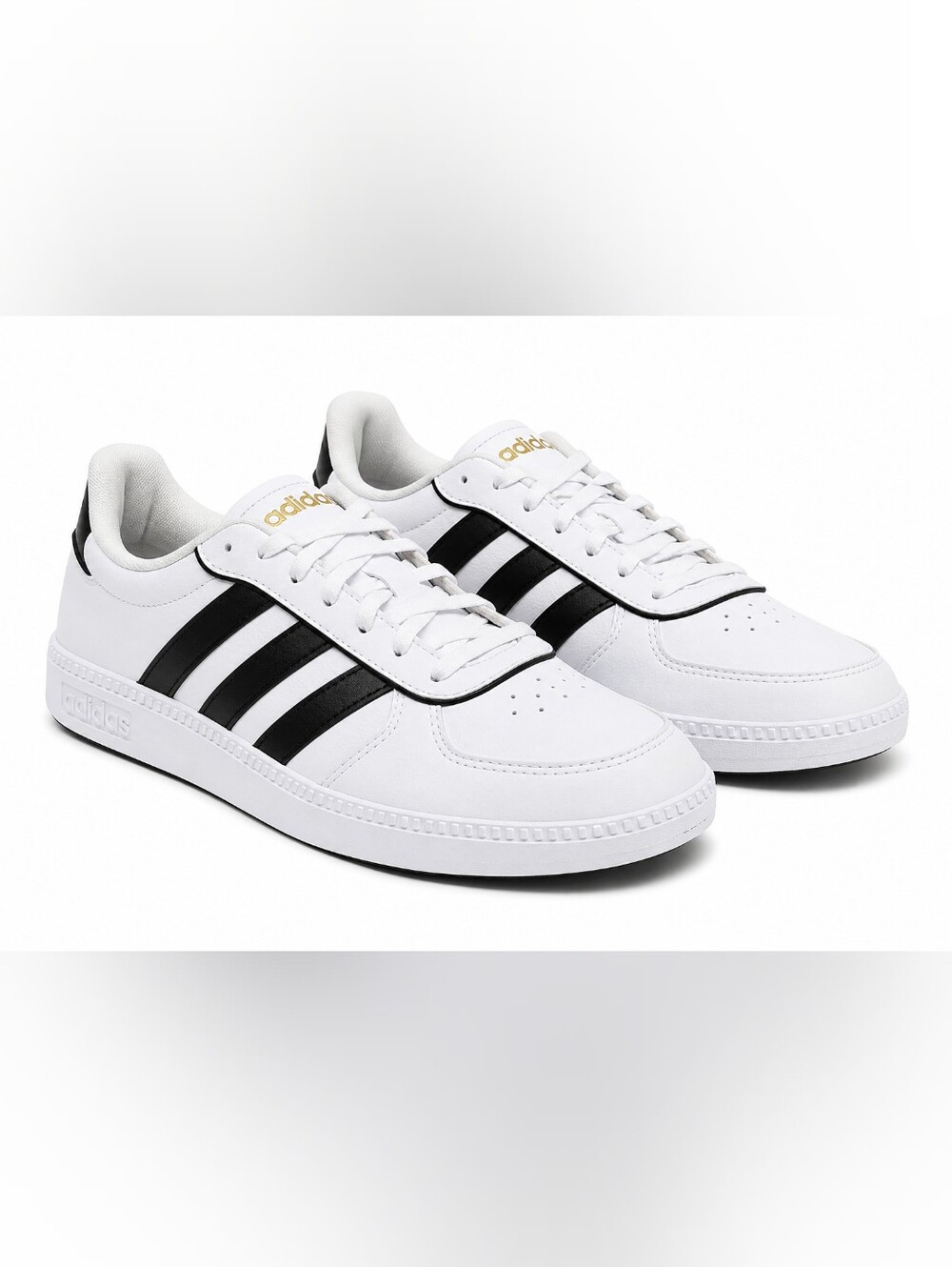 NIB adidas Breaknet Sleek Cloudfoam Plus White Black Sneakers 10 Clean Girl